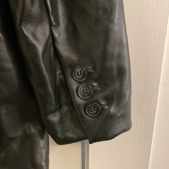 Joie Black Faux Leather Blazer - Picture 6 of 6